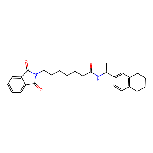 7-(1,3-dioxoisoindol-2-yl)-N-[1-(5,6,7,8-tetrahydronaphthalen-2-yl)ethyl]heptanamide structure