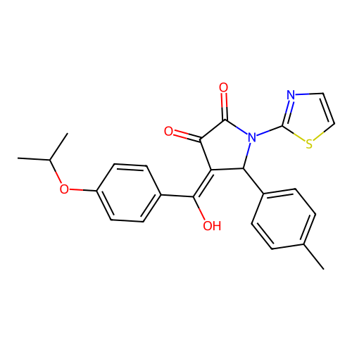 3-hydroxy-4-(4-isopropoxybenzoyl)-1-(thiazol-2-yl)-5-(p-tolyl)-1H-pyrrol-2(5H)-one structure