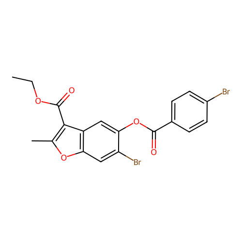 6-Bromo-3-(ethoxycarbonyl)-2-methylbenzo[b]furan-5-yl 4-bromobenzoate structure