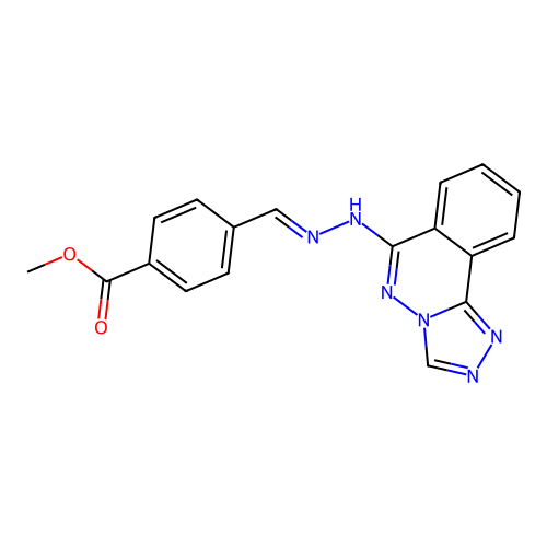 (E)-methyl 4-((2-([1,2,4]triazolo[3,4-a]phthalazin-6-yl)hydrazono)methyl)benzoate structure