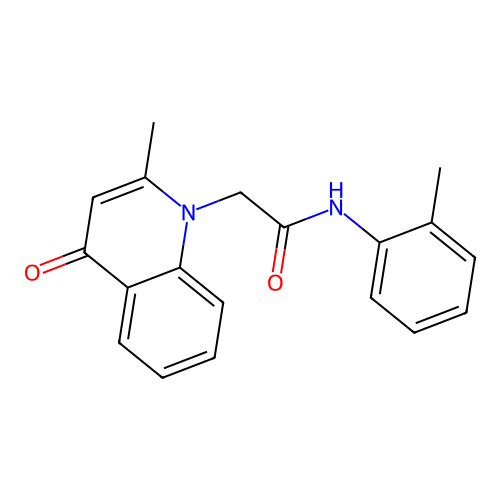 2-(2-methyl-4-oxoquinolin-1(4H)-yl)-N-(2-methylphenyl)acetamide structure