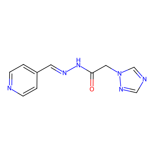 N-[(E)-pyridin-4-ylmethylideneamino]-2-(1,2,4-triazol-1-yl)acetamide structure