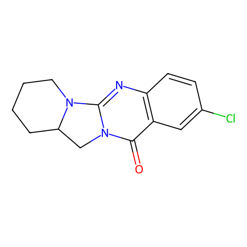 2-Chloro-7,8,9,10,10a,11-hexahydro-13H-pyrido(1',2':3,4)imidazo(2,1-b)quinazolin-13-one structure