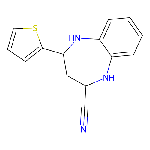 4-(2-Thienyl)-2,3,4,5-tetrahydro-1H-1,5-benzodiazepine-2-carbonitrile structure