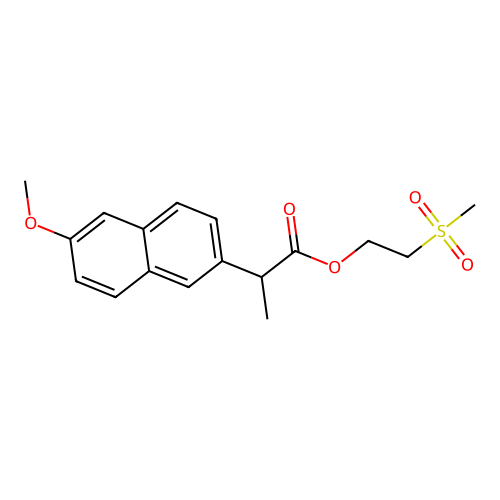 2-Methylsulfonylethyl 2-(6-methoxynaphthalen-2-yl)propanoate structure