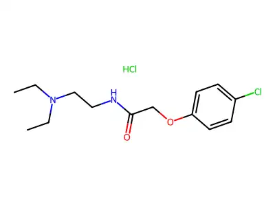 Acetamide, 2-(4-chlorophenoxy)-N-(2-(diethylamino)ethyl)-, hydrochloride (1:1) structure