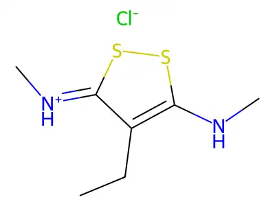 3,5-Bis(methylamino)-4-ethyl-1,2-dithiolium chloride structure