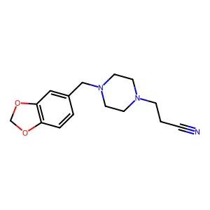 3-[4-(1,3-Benzodioxol-5-ylmethyl)piperazin-1-yl]propanenitrile structure