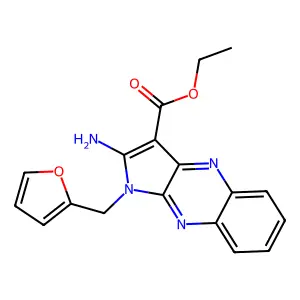 Ethyl 2-amino-1-(2-furylmethyl)pyrrolo[3,2-b]quinoxaline-3-carboxylate structure