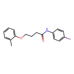 N-(4-iodophenyl)-4-(2-methylphenoxy)butanamide structure