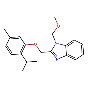 1-(Methoxymethyl)-2-[(5-methyl-2-propan-2-ylphenoxy)methyl]benzimidazole structure