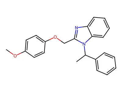 2-[(4-Methoxyphenoxy)methyl]-1-(1-phenylethyl)benzimidazole structure