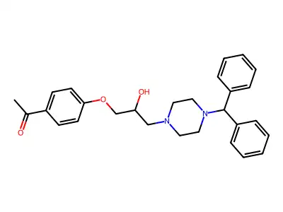 1-(4-(3-(4-Benzhydrylpiperazin-1-yl)-2-hydroxypropoxy)phenyl)ethanone structure