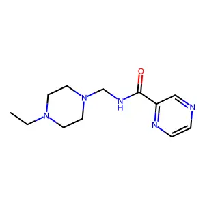 N-[(4-ethylpiperazin-1-yl)methyl]pyrazine-2-carboxamide structure