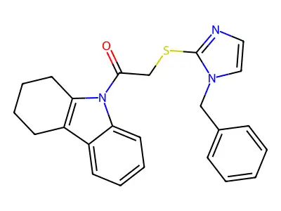 2-(1-Benzylimidazol-2-yl)sulfanyl-1-(1,2,3,4-tetrahydrocarbazol-9-yl)ethanone structure