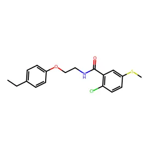 2-chloro-N-[2-(4-ethylphenoxy)ethyl]-5-methylsulfanylbenzamide structure
