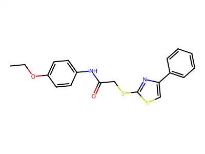 N-(4-ethoxyphenyl)-2-[(4-phenyl-1,3-thiazol-2-yl)sulfanyl]acetamide structure