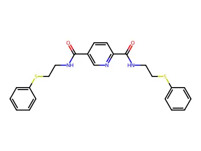 2-N,5-N-bis(2-phenylsulfanylethyl)pyridine-2,5-dicarboxamide structure
