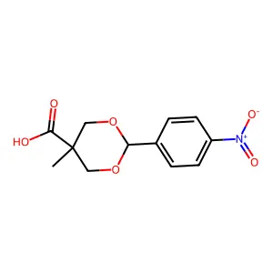 5-Methyl-2-(4-nitrophenyl)-1,3-dioxane-5-carboxylic acid structure