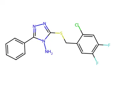 3-[(2-Chloro-4,5-difluorophenyl)methylsulfanyl]-5-phenyl-1,2,4-triazol-4-amine structure