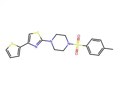 2-[4-(4-Methylphenyl)sulfonylpiperazin-1-yl]-4-thiophen-2-yl-1,3-thiazole structure