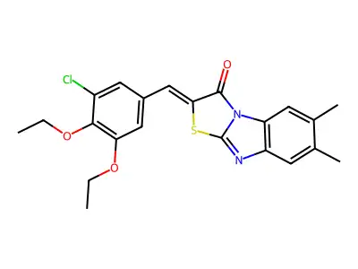 2-(3-chloro-4,5-diethoxybenzylidene)-6,7-dimethyl[1,3]thiazolo[3,2-a]benzimidazol-3(2H)-one structure