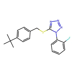 5-(((4-(1,1-Dimethylethyl)phenyl)methyl)thio)-1-(2-fluorophenyl)-1H-tetrazole structure