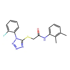 N-(2,3-dimethylphenyl)-2-[1-(2-fluorophenyl)tetrazol-5-yl]sulfanylacetamide structure