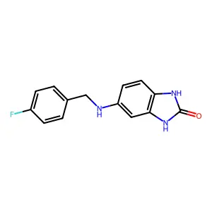 5-{[(4-fluorophenyl)methyl]amino}-2,3-dihydro-1H-1,3-benzodiazol-2-one structure