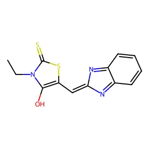 5-(1H-benzimidazol-2-ylmethylene)-3-ethyl-2-thioxo-1,3-thiazolidin-4-one structure