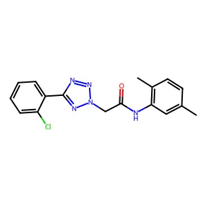2-[5-(2-chlorophenyl)tetrazol-2-yl]-N-(2,5-dimethylphenyl)acetamide structure
