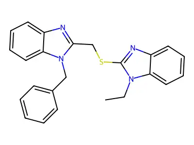 1-Benzyl-2-[(1-ethylbenzimidazol-2-yl)sulfanylmethyl]benzimidazole structure