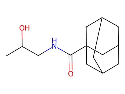 N-(2-hydroxypropyl)adamantane-1-carboxamide structure