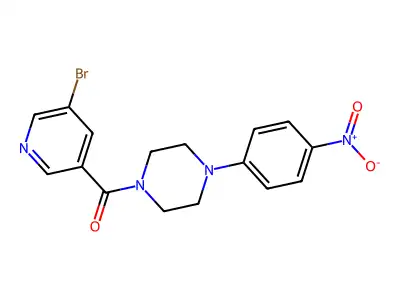 1-[(5-Bromo-3-pyridinyl)carbonyl]-4-(4-nitrophenyl)piperazine structure