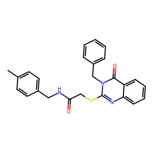 2-(3-benzyl-4-oxoquinazolin-2-yl)sulfanyl-N-[(4-methylphenyl)methyl]acetamide structure