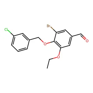 3-Bromo-4-[(3-chlorobenzyl)oxy]-5-ethoxybenzaldehyde structure
