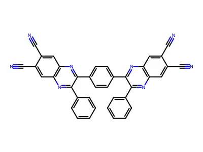 2-[4-(6,7-dicyano-3-phenylquinoxalin-2-yl)phenyl]-3-phenylquinoxaline-6,7-dicarbonitrile structure