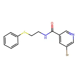 5-bromo-N-[2-(phenylsulfanyl)ethyl]pyridine-3-carboxamide structure