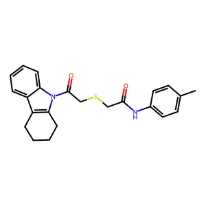 N-(4-methylphenyl)-2-[2-oxo-2-(1,2,3,4-tetrahydrocarbazol-9-yl)ethyl]sulfanylacetamide structure