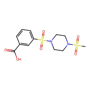 3-(4-Methanesulfonyl-piperazine-1-sulfonyl)-benzoic acid structure