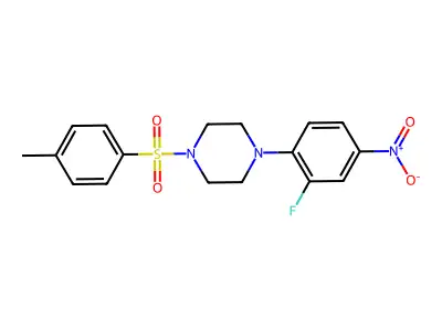 1-(2-Fluoro-4-nitrophenyl)-4-[(4-methylphenyl)sulfonyl]piperazine structure