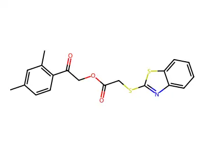 2-(2,4-Dimethylphenyl)-2-oxoethyl 2-(2-benzothiazolylthio)acetate structure
