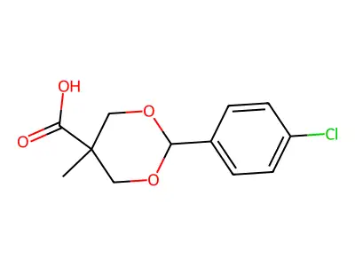 2-(4-Chlorophenyl)-5-methyl-1,3-dioxane-5-carboxylic acid structure