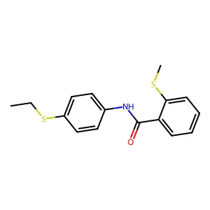 N-[4-(ethylsulfanyl)phenyl]-2-(methylsulfanyl)benzamide structure