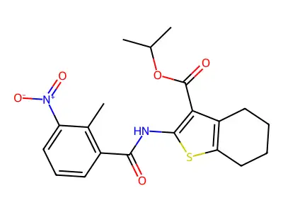 PROPAN-2-YL 2-(2-METHYL-3-NITROBENZAMIDO)-4,5,6,7-TETRAHYDRO-1-BENZOTHIOPHENE-3-CARBOXYLATE structure