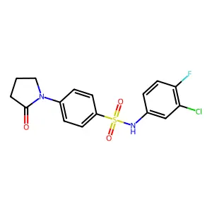 N-(3-chloro-4-fluorophenyl)-4-(2-oxopyrrolidin-1-yl)benzenesulfonamide structure