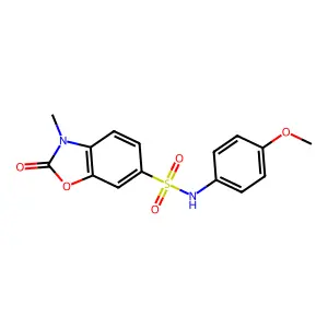 N-(4-methoxyphenyl)-3-methyl-2-oxo-2,3-dihydro-1,3-benzoxazole-6-sulfonamide structure