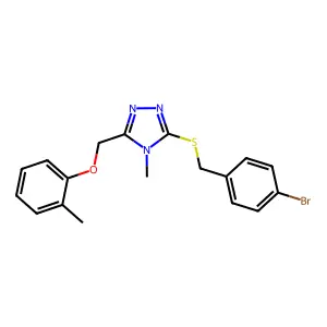 3-[(4-bromobenzyl)sulfanyl]-4-methyl-5-[(2-methylphenoxy)methyl]-4H-1,2,4-triazole structure
