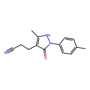3-[5-Hydroxy-3-methyl-1-(4-methylphenyl)-1H-pyrazol-4-yl]propanenitrile structure