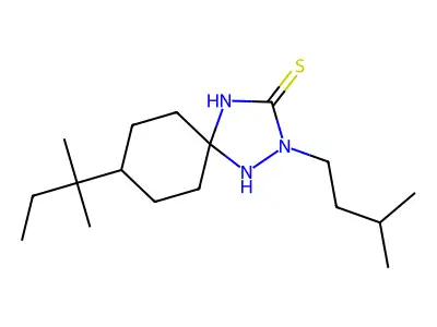 8-(1,1-Dimethylpropyl)-2-(3-methylbutyl)-1,2,4-triazaspiro(4.5)decane-3-thione structure